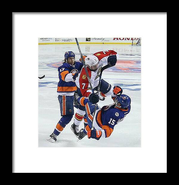 Playoffs Framed Print featuring the photograph Florida Panthers V New York Islanders - #18 by Bruce Bennett