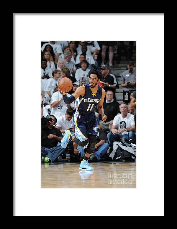 Mike Conley Framed Print featuring the photograph Memphis Grizzlies V San Antonio Spurs - #18 by Mark Sobhani