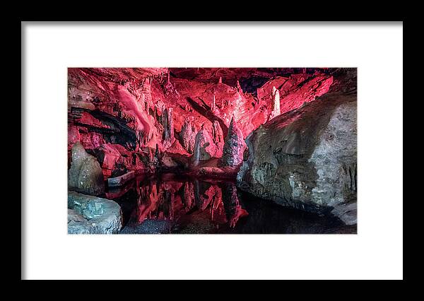 Way Framed Print featuring the photograph Pathway underground cave in forbidden cavers near sevierville te #18 by Alex Grichenko