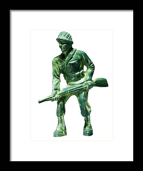 Action Framed Print featuring the drawing Plastic Toy Soldier #18 by CSA Images