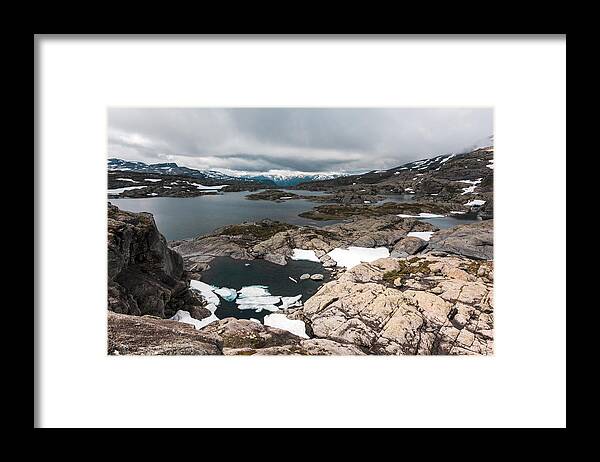 Landscape Framed Print featuring the photograph Typical Norwegian Landscape With Snowy #18 by Ivan Kmit