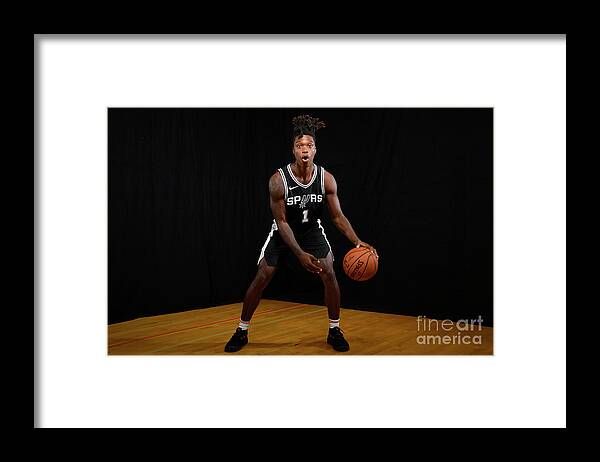 Lonnie Walker Framed Print featuring the photograph 2018 Nba Rookie Photo Shoot by Brian Babineau