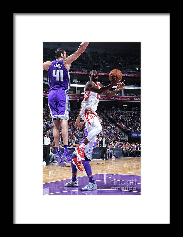 Luc Mbah A Moute Framed Print featuring the photograph Houston Rockets V Sacramento Kings #19 by Rocky Widner