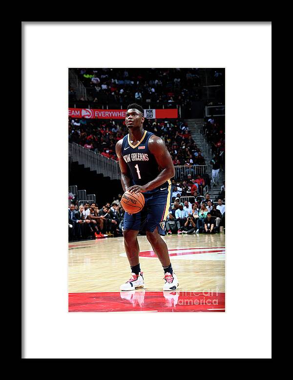 Atlanta Framed Print featuring the photograph New Orleans Pelicans V Atlanta Hawks by Scott Cunningham