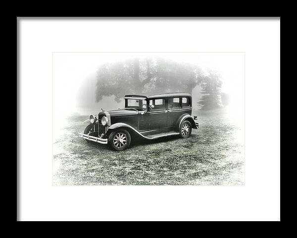 Mixed Art Framed Print featuring the photograph 1930 Bonnie and Clyde Automobile Era by Chuck Kuhn
