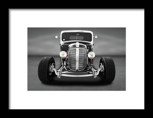 Frank J Benz Framed Print featuring the photograph 1936 Chevrolet Pickup - 1936chevypickuptrkgrayflr196306 by Frank J Benz