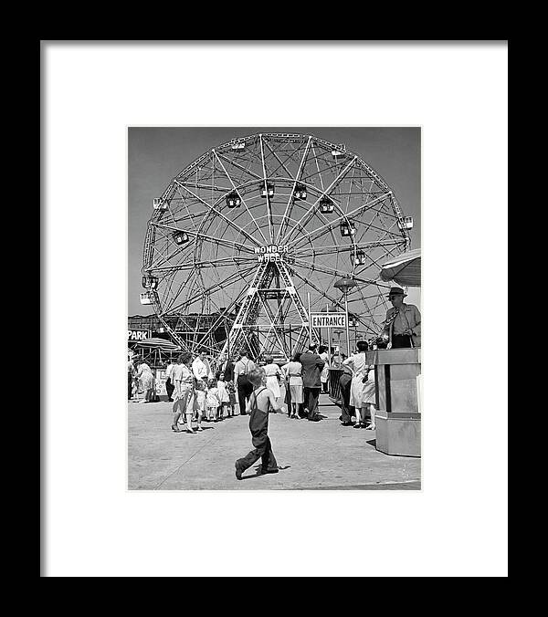 Photography Framed Print featuring the photograph 1950s People Lining Up To Ride Wonder by Vintage Images