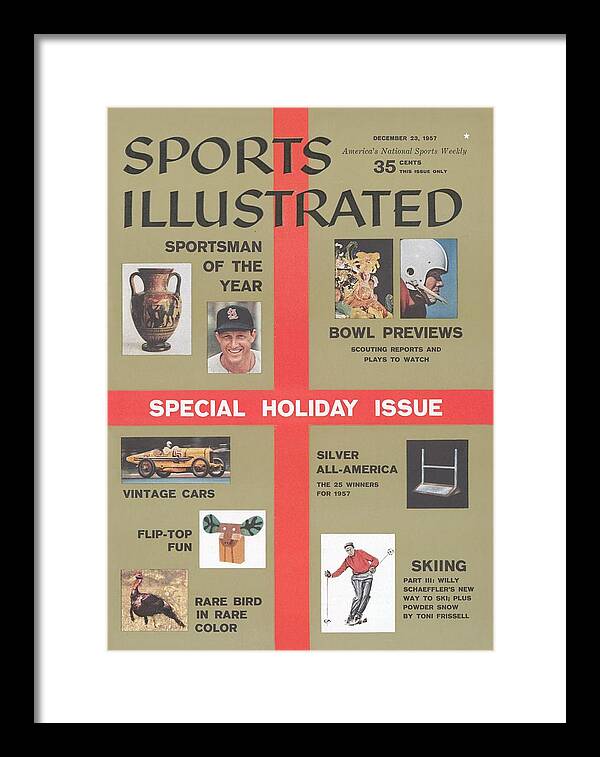 1950-1959 Framed Print featuring the photograph 1957 Special Holiday Issue Sports Illustrated Cover by Sports Illustrated