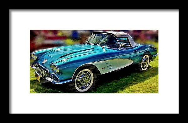 Chevy Framed Print featuring the digital art 1959 Chevrolet Corvette by David Manlove