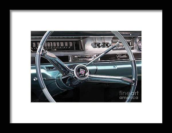 1962 Framed Print featuring the photograph 1962 Cadillac Steering and Dash by Dennis Hedberg
