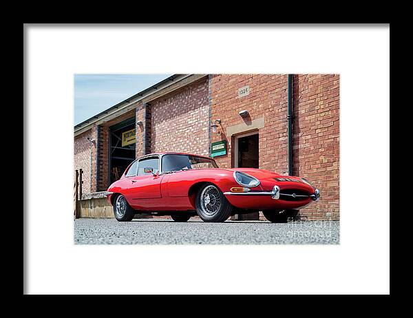 1967 Framed Print featuring the photograph 1967 Red E Type Jaguar by Tim Gainey