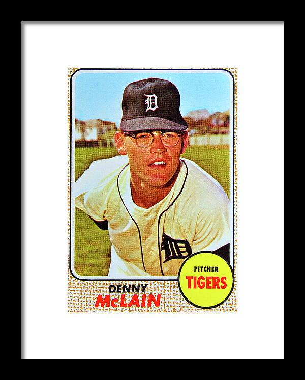 1968 Denny McLain Topps card Framed Print