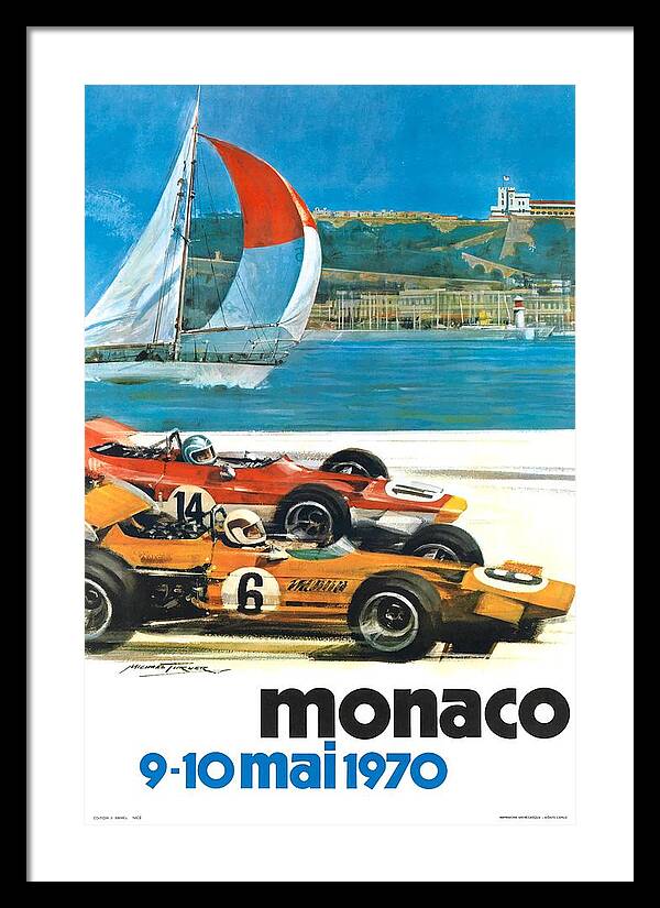 1970 Monaco Grand Prix Racing Poster by Retro Graphics