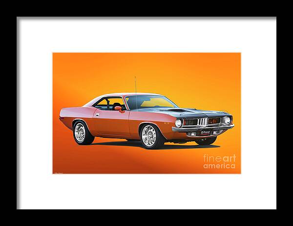 1972 Plymouth Barracuda Framed Print featuring the photograph 1972 Plymouth Barracuda 'Cuda' by Dave Koontz