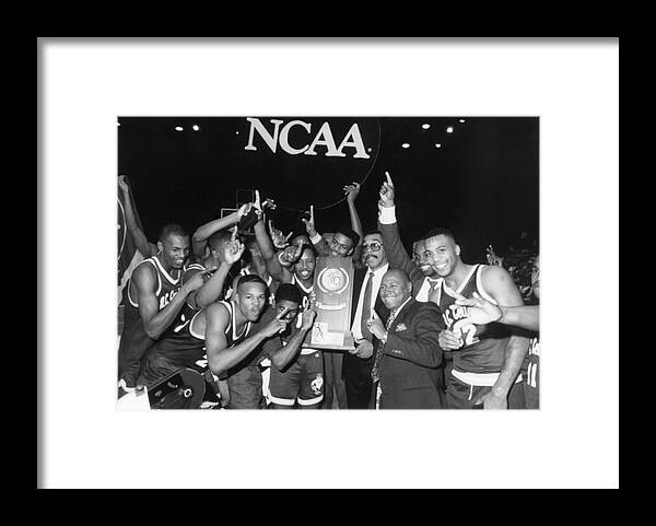 1980-1989 Framed Print featuring the photograph 1989 Ncca Champioship Team by North Carolina Central University