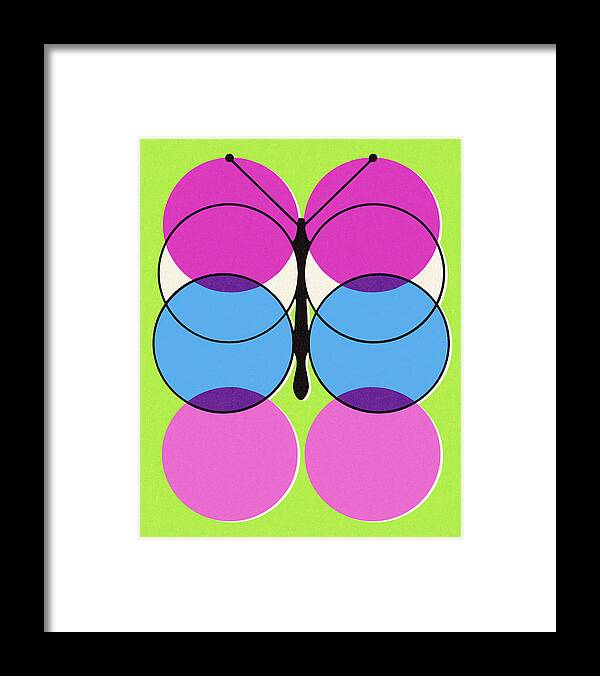 Abstract Framed Print featuring the drawing Abstract Butterfly #2 by CSA Images