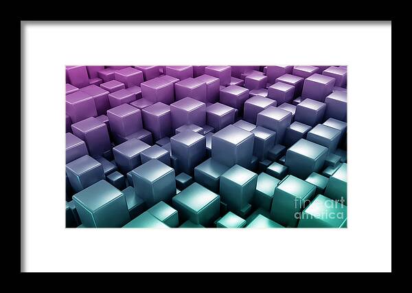 Block Framed Print featuring the photograph Abstract Cubes #2 by Jesper Klausen / Science Photo Library