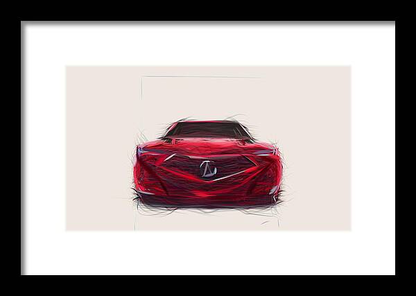 Acura Framed Print featuring the digital art Acura Precision Draw #2 by CarsToon Concept