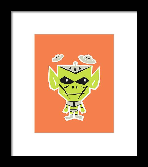 Afraid Framed Print featuring the drawing Alien #2 by CSA Images