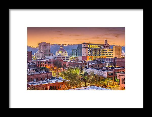 Landscape Framed Print featuring the photograph Asheville, North Caroilna, Usa Downtown #2 by Sean Pavone