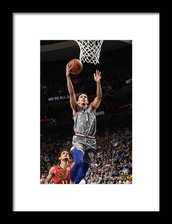 Nba Pro Basketball Framed Print featuring the photograph Atlanta Hawks V Philadelphia 76ers by David Dow