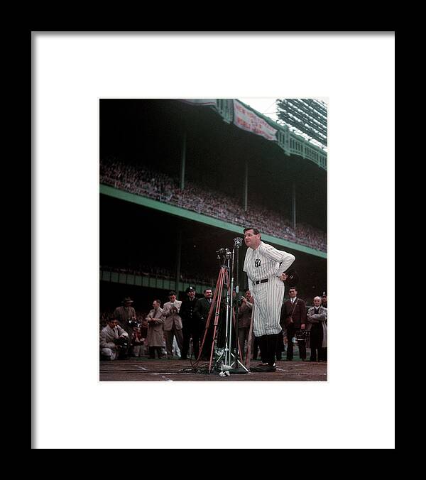 Yankee Stadium Framed Print featuring the photograph Babe Ruth #3 by Ralph Morse