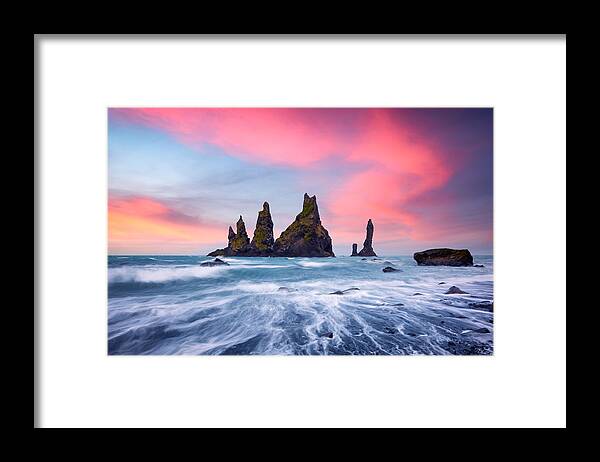 Landscape Framed Print featuring the photograph Basalt Rock Formations Troll Toes #2 by Ivan Kmit