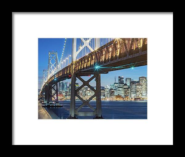 Scenics Framed Print featuring the photograph Bay Bridge And Skyline Of San Francisco #2 by Chinaface
