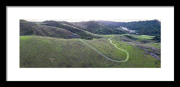Landscapeaerial Framed Print featuring the photograph Beautiful Hiking Trails Wind #2 by Ethan Daniels