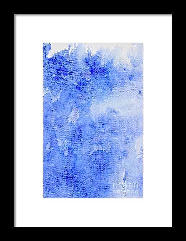 Art Framed Print featuring the digital art Blue Watercolor Background #2 by Stellalevi