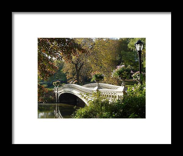 Bow Bridge Framed Print featuring the photograph Bow Bridge Central Park by Patricia Caron