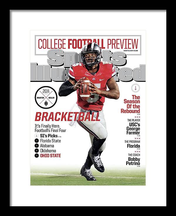 Magazine Cover Framed Print featuring the photograph Bracketball 2014 College Football Preview Issue Sports Illustrated Cover #2 by Sports Illustrated