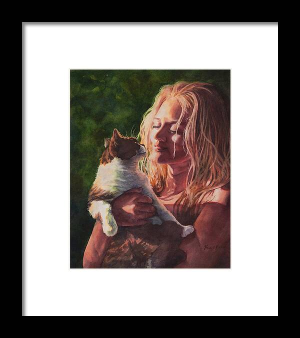 Portrait Framed Print featuring the painting But you're WET #2 by Heidi E Nelson