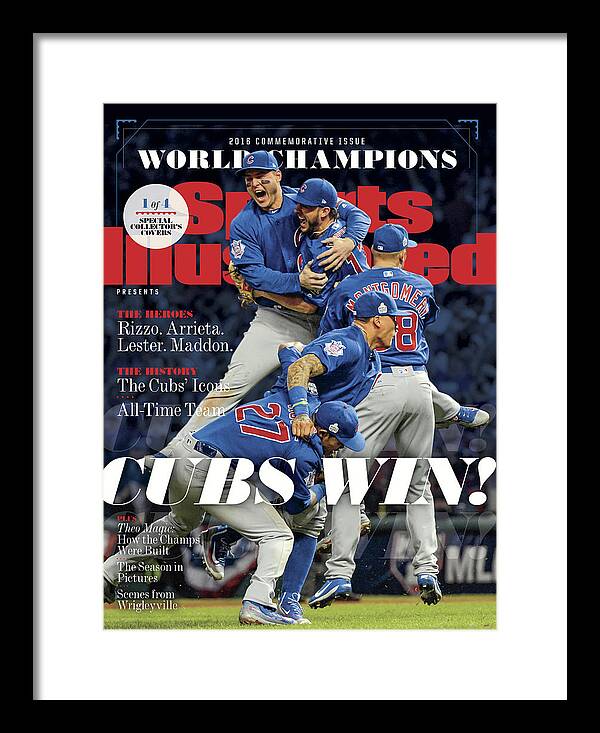 American League Baseball Framed Print featuring the photograph Chicago Cubs, 2016 World Series Champions Sports Illustrated Cover by Sports Illustrated