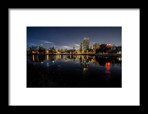 Chicago Framed Print featuring the photograph Chicago Skyline at dawn #2 by Sven Brogren