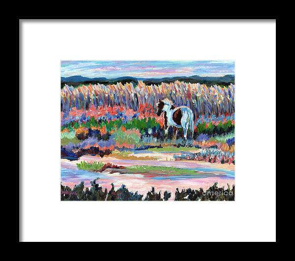 Wild Pony Framed Print featuring the painting Chincoteague Pony #2 by Pamela Parsons