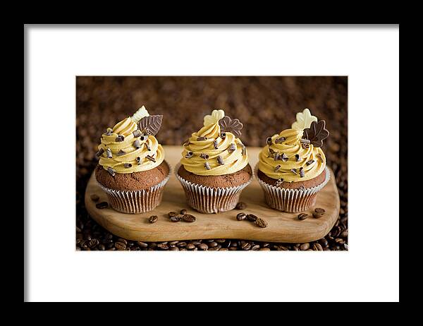 Temptation Framed Print featuring the photograph Chocolate Cupcakes #2 by Verdina Anna