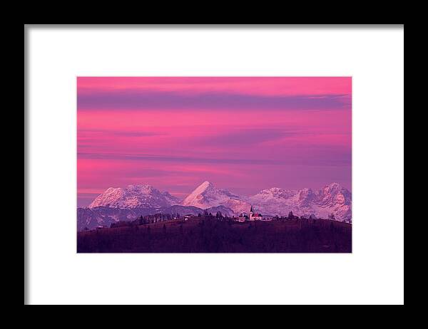 Church Framed Print featuring the photograph Church of Saint Nicholas at sunset #2 by Ian Middleton