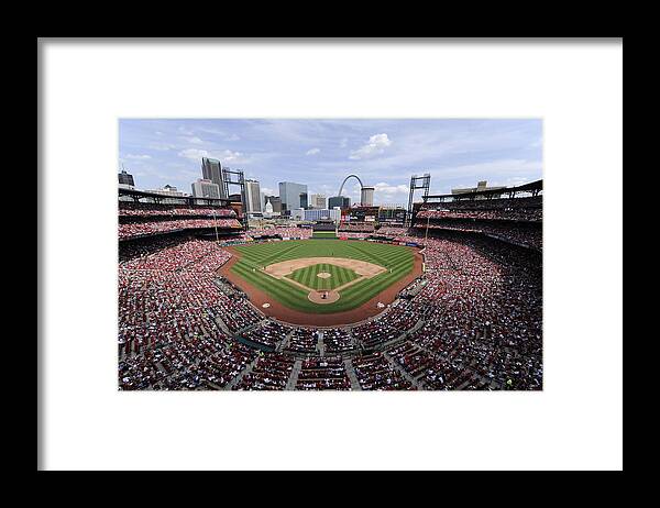 St. Louis Cardinals Framed Print featuring the photograph Cincinnati Reds V. St. Louis Cardinals by Ron Vesely