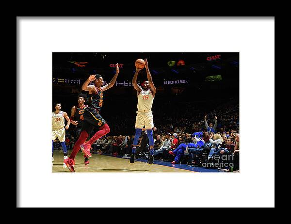Shake Milton Framed Print featuring the photograph Cleveland Cavaliers V Philadelphia 76ers by Jesse D. Garrabrant