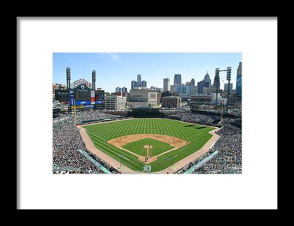 American League Baseball Framed Print featuring the photograph Cleveland Indians V Detroit Tigers by John Grieshop