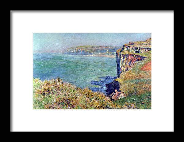 Monet Framed Print featuring the painting Cliffs at Varengeville #2 by Claude Monet