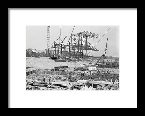 Finance And Economy Framed Print featuring the photograph Construction Of Yankee Stadium #2 by Bettmann