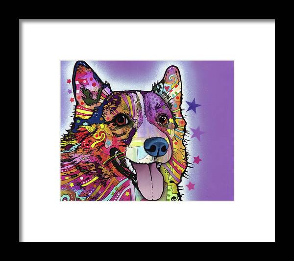 Corgi Framed Print featuring the mixed media Corgi #2 by Dean Russo