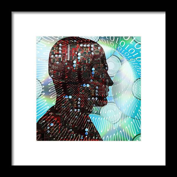 Memory Framed Print featuring the digital art Cyborg #2 by Bruce Rolff