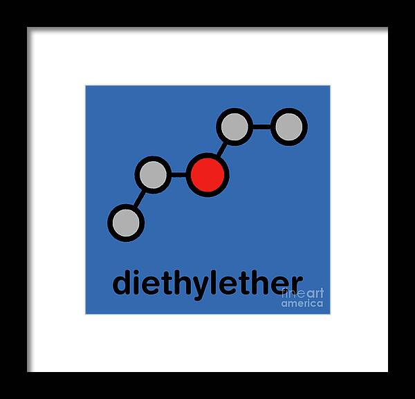 Diethyl Framed Print featuring the photograph Diethyl Ether Solvent Molecule #2 by Molekuul/science Photo Library