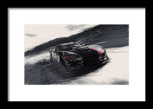 Dodge Framed Print featuring the digital art Dodge Viper SRT10 ACR X Draw #2 by CarsToon Concept