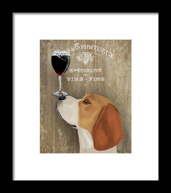 Steampunk Framed Print featuring the painting Dog Au Vin Beagle #2 by Fab Funky