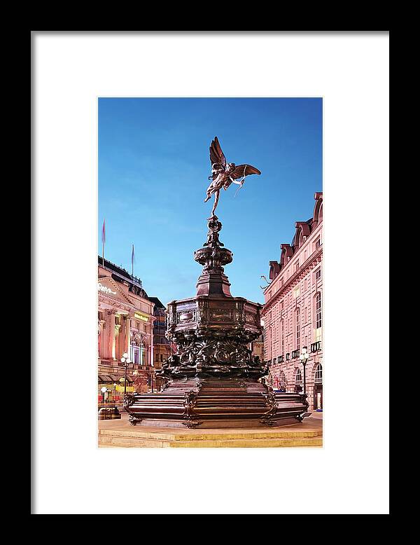 Estock Framed Print featuring the digital art England, Great Britain, British Isles, London, City Of Westminster, Piccadilly Circus, Eros Statue, Piccadilly Circus #2 by Richard Taylor