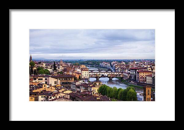 Scenics Framed Print featuring the photograph Florence, Ponte Vecchio #2 by Deimagine